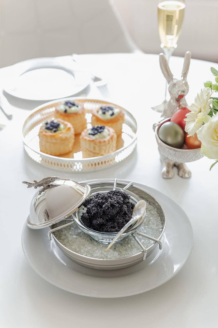 Caviar Bowl W/ Sturgeon Fish Lid