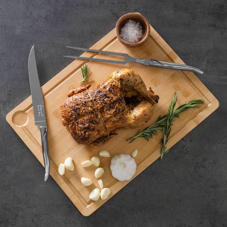 Laguiole Stainless Steel Carving Knife & Fork Set