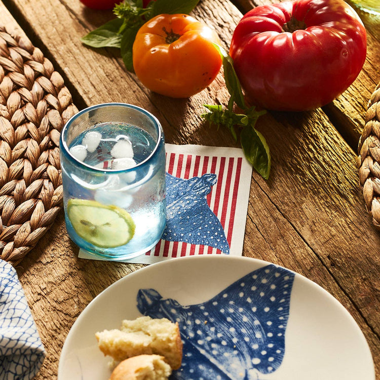 Seaside Stripes Cocktail Napkin Roll: Single