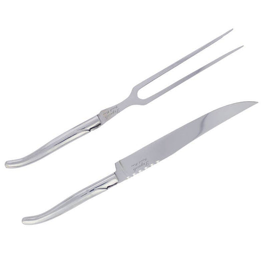Laguiole Stainless Steel Carving Knife & Fork Set