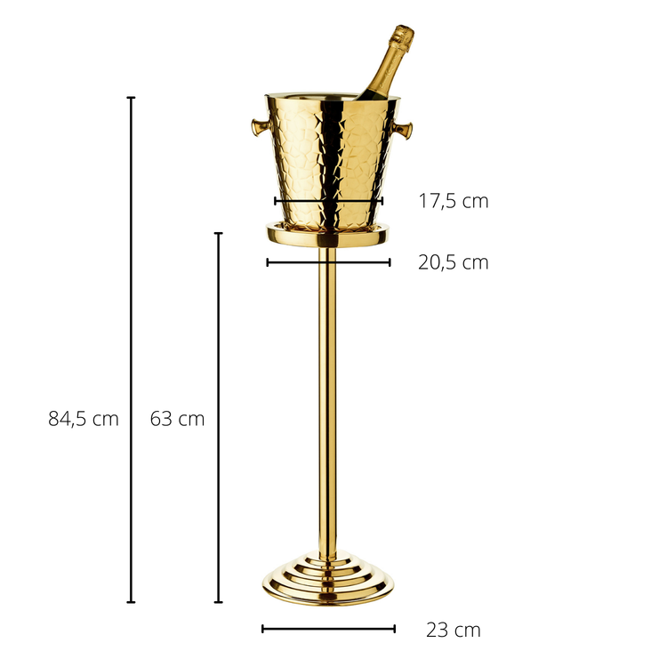 Gold Crocodile Hammered Champagne Bucket & Stand