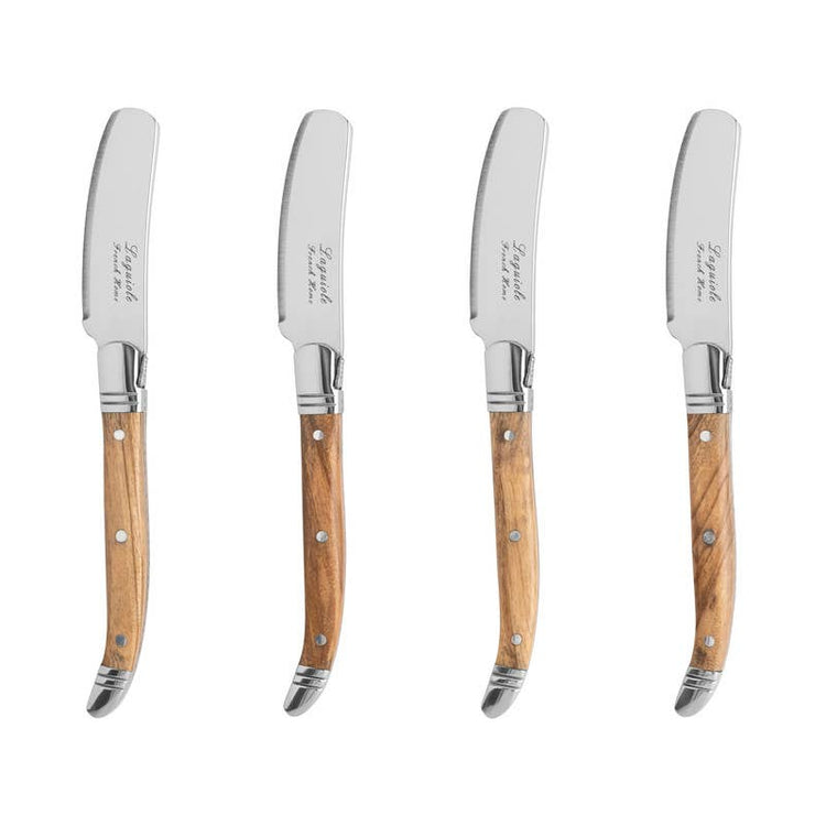 Connoisseur Laguiole 4 Spreaders Olive Wood Handles
