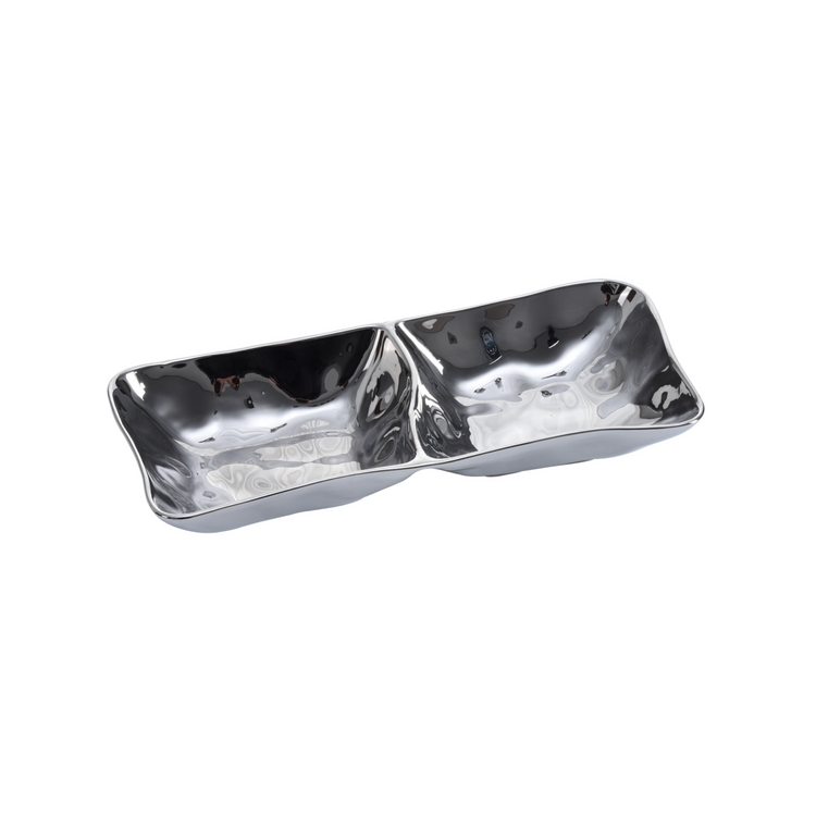 2 Section Silver Serveware