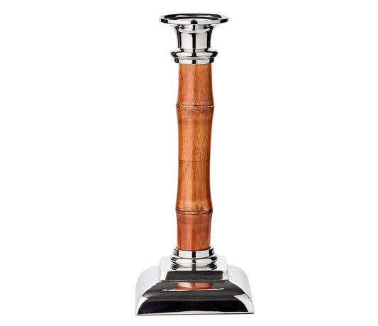 Bamboo and Silver Candlestick (Pair)