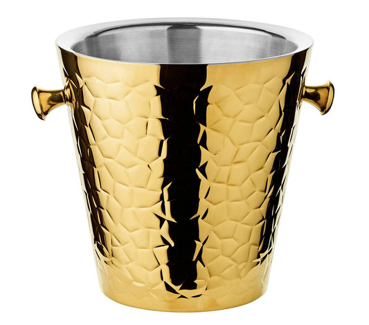 Gold Crocodile Hammered Champagne Bucket & Stand