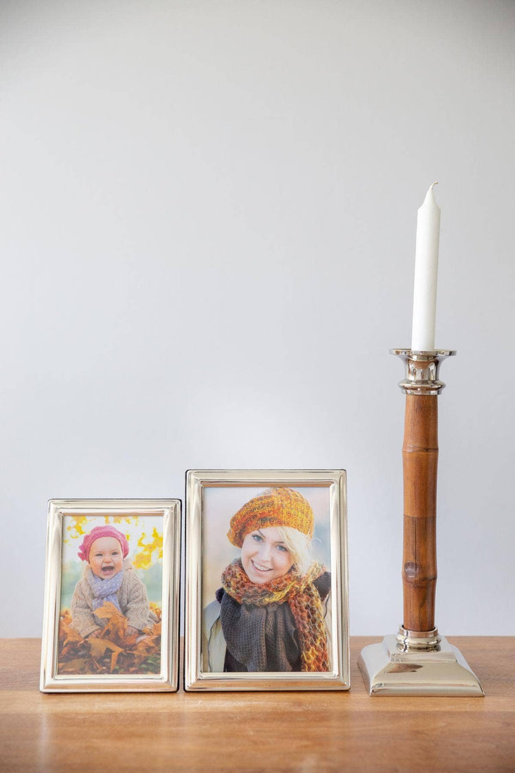 Bamboo and Silver Candlestick (Pair)