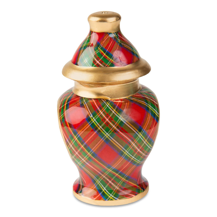 4 SET Tartan Ginger Jar Enameled Napkin Ring