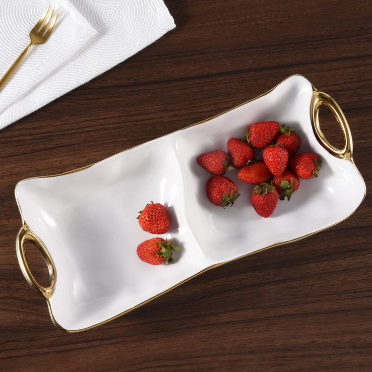 2 Section Server Gold Rim