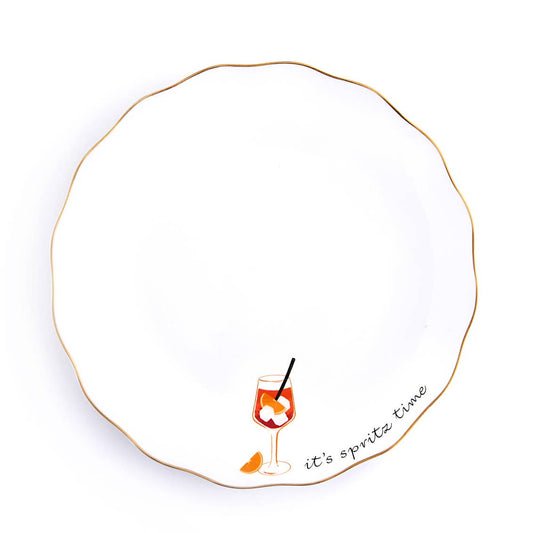 Set of Four Spritz Time Cocktail Appetizer Plate