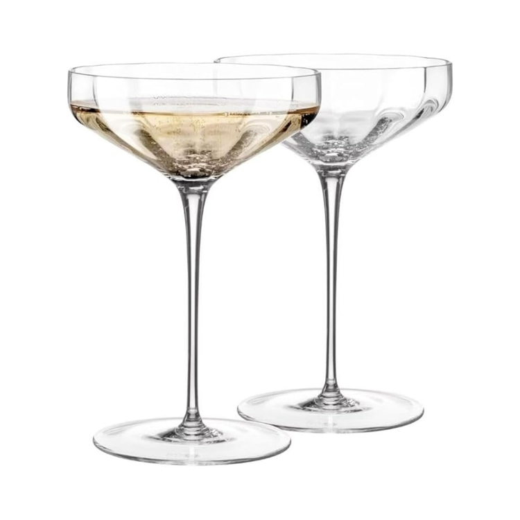 Angled Coupe Cocktail Glasses, Set of 4