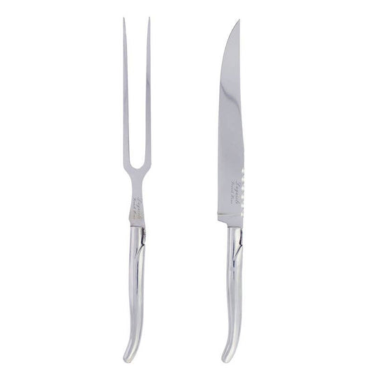 Laguiole Stainless Steel Carving Knife & Fork Set