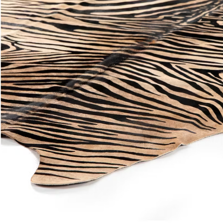 Zebra Styled Cow Hide