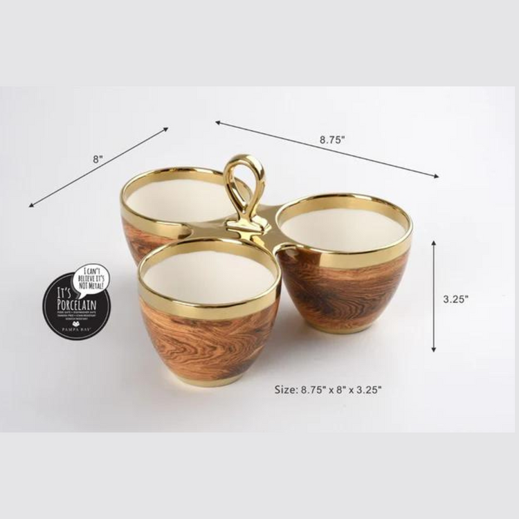 3 Part Server Wood Grain