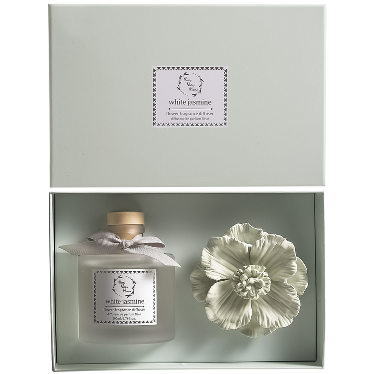 White Jasmine-Green Diffuser Set