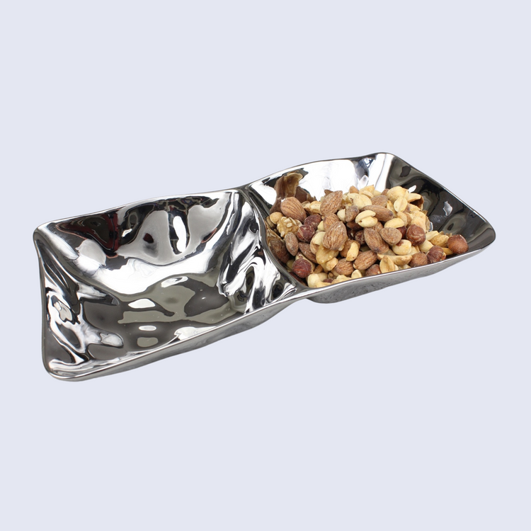 2 Section Silver Serveware