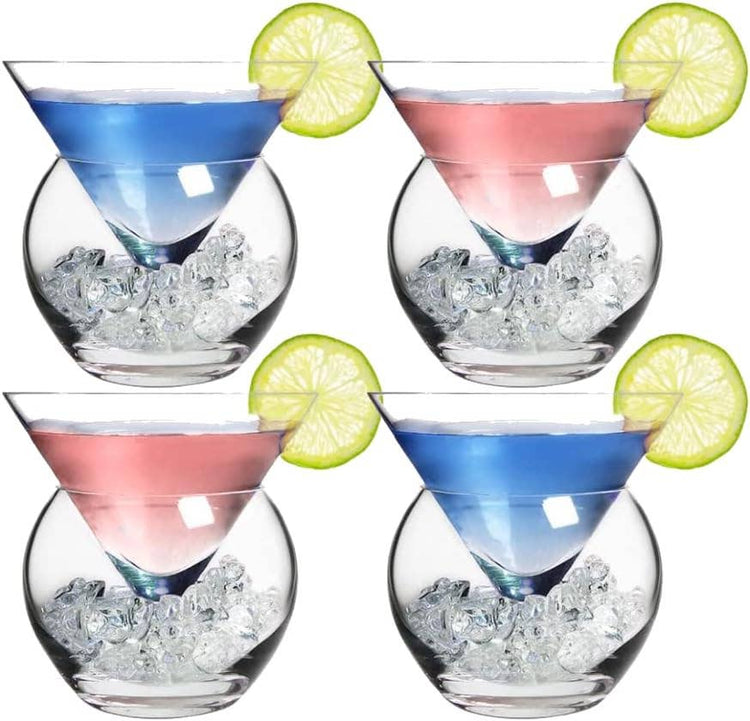 Stemless Martini Glasses with Chiller 7oz (Set of 4) (1pc)