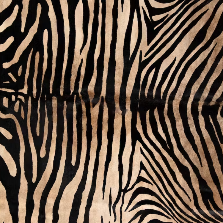 Zebra Styled Cow Hide