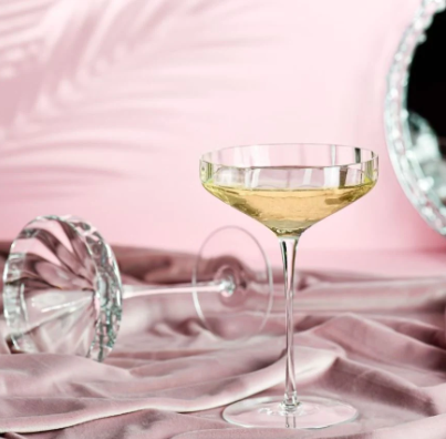 Angled Coupe Cocktail Glasses, Set of 4