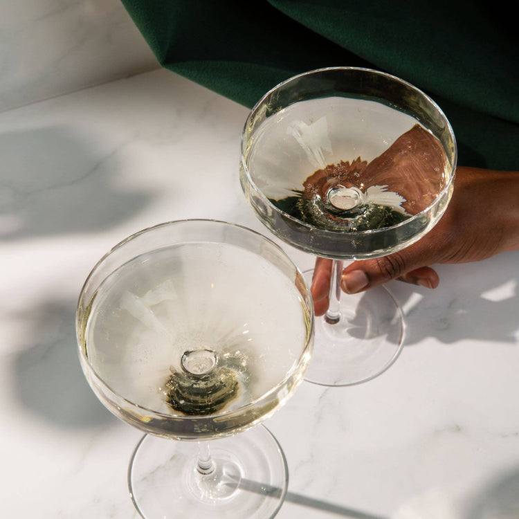 Angled Coupe Cocktail Glasses, Set of 4