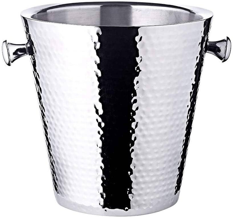 Silver Hammered Champagne Bucket With Stand