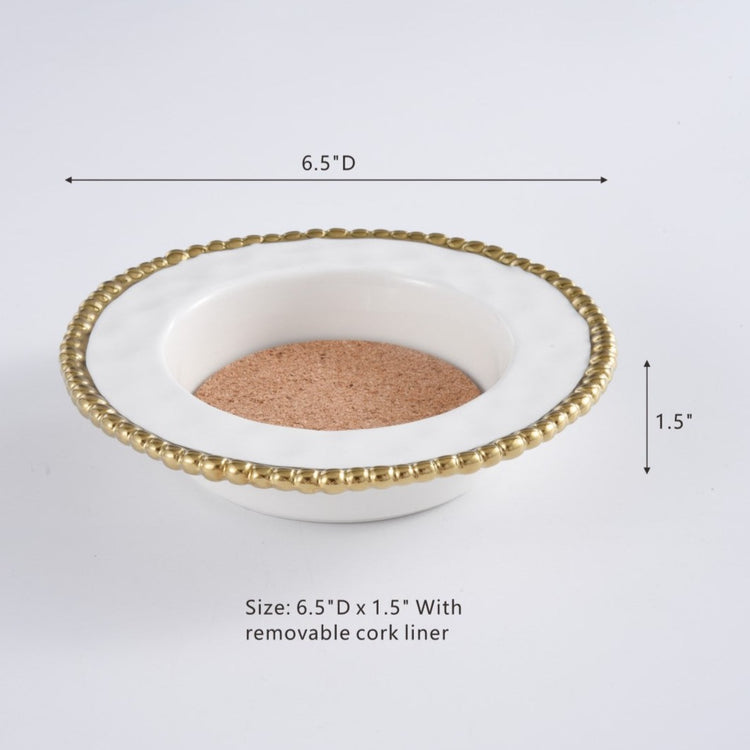 Wine Bottle Coaster Gold Rim