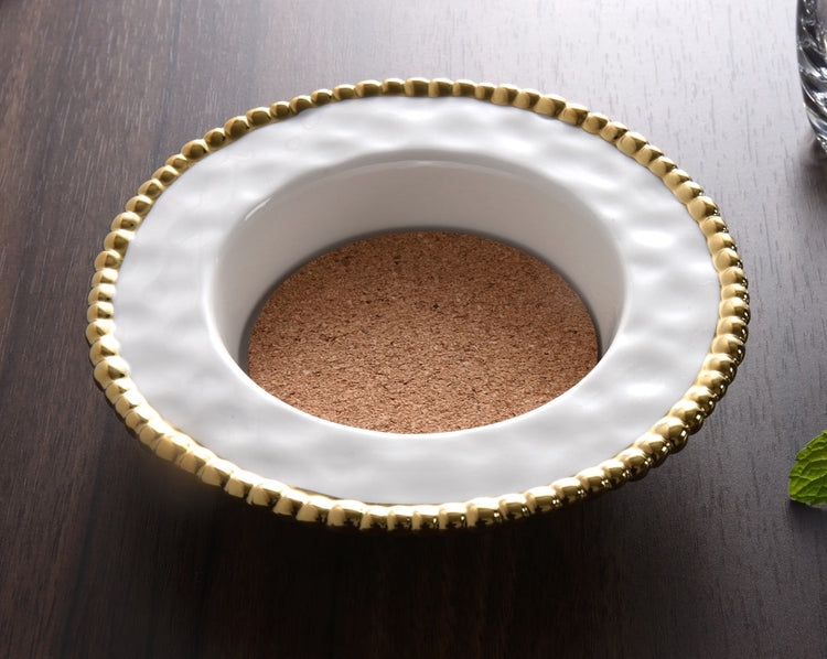 Wine Bottle Coaster Gold Rim