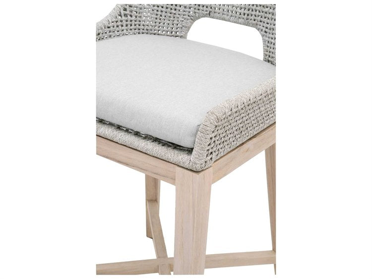Striped Outdoor Teak Counter Stool