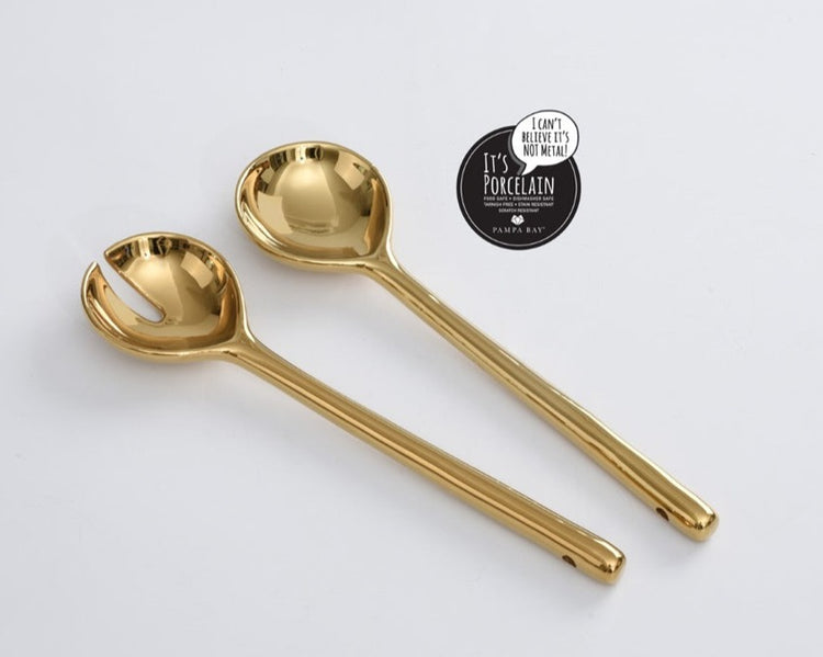 Salad Servers Gold  10"