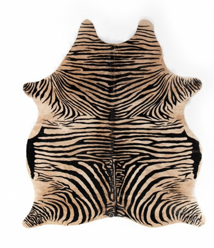 Zebra Styled Cow Hide