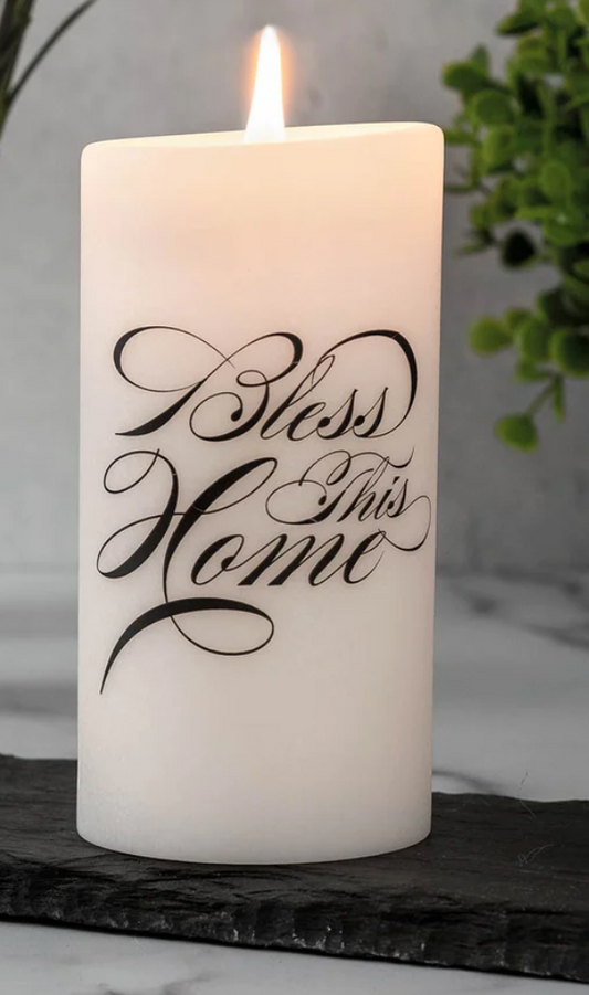 Bless This Home Pillar Candle