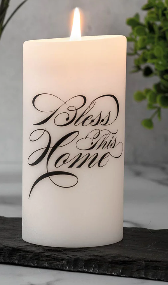 Bless This Home Pillar Candle