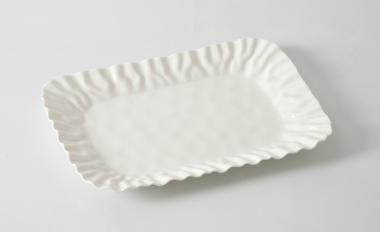 MD Ruffle Tux Deep Tray Blanc De Chine