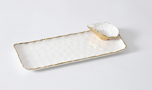 Sushi Tray W/ Gold Oyster
