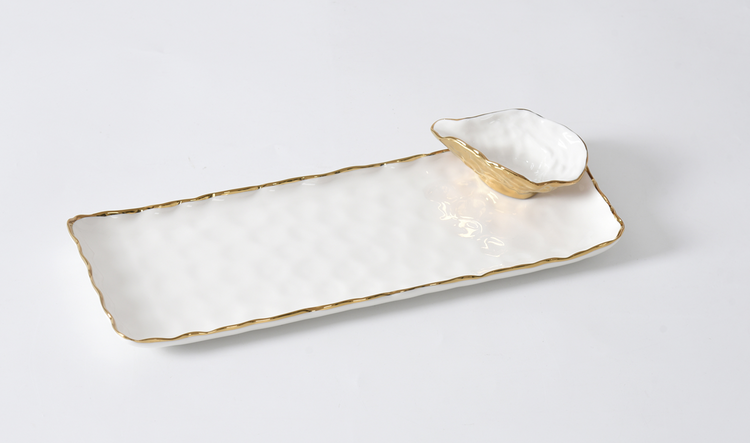 Sushi Tray W/ Gold Oyster