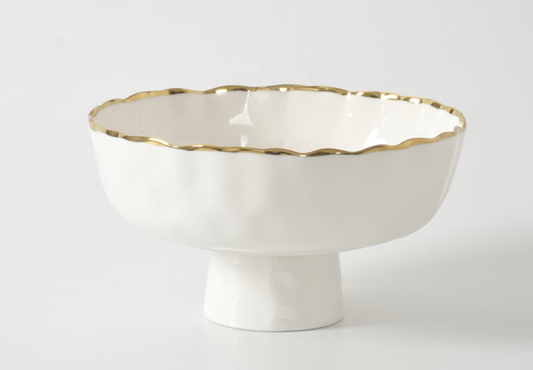 Gold Ribbon Footed Bowl