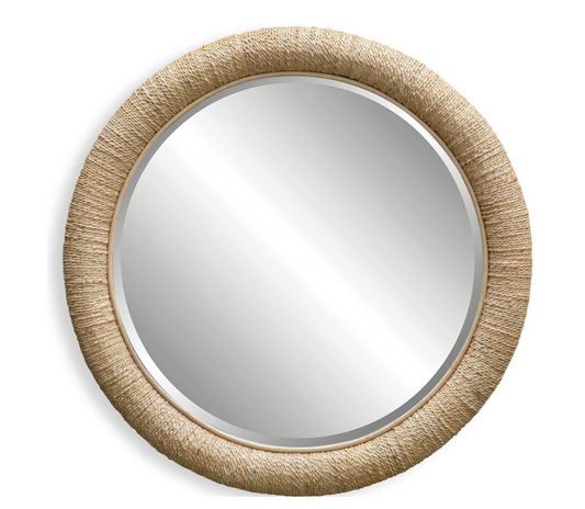 47" Round Seagrass Mirror