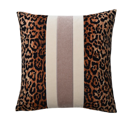 Coastal Blush Leopard Pillow