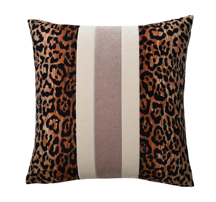 Coastal Blush Leopard Pillow