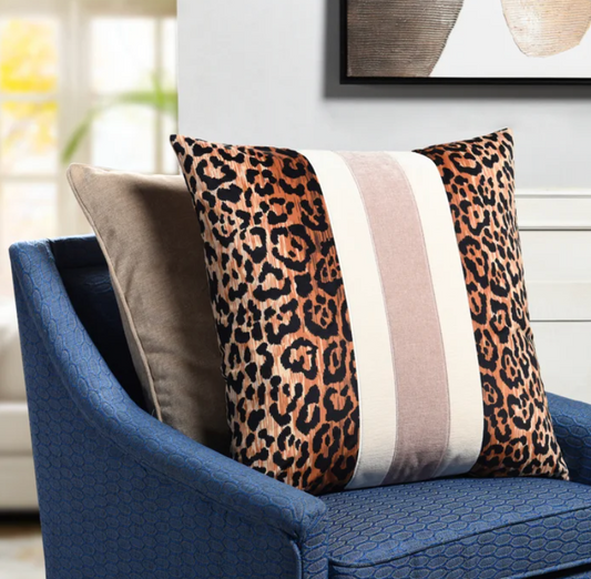 Coastal Blush Leopard Pillow