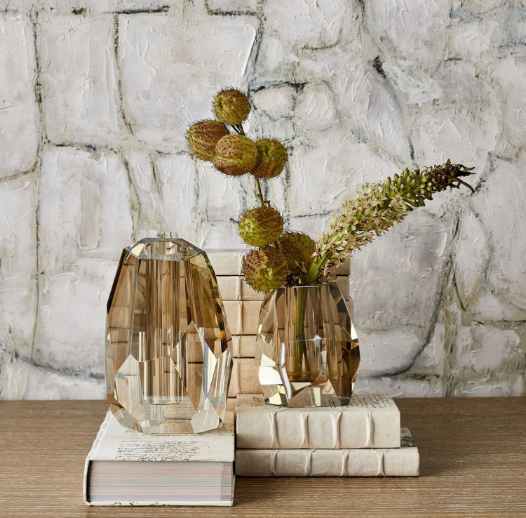 Large Champagne Prism Vase