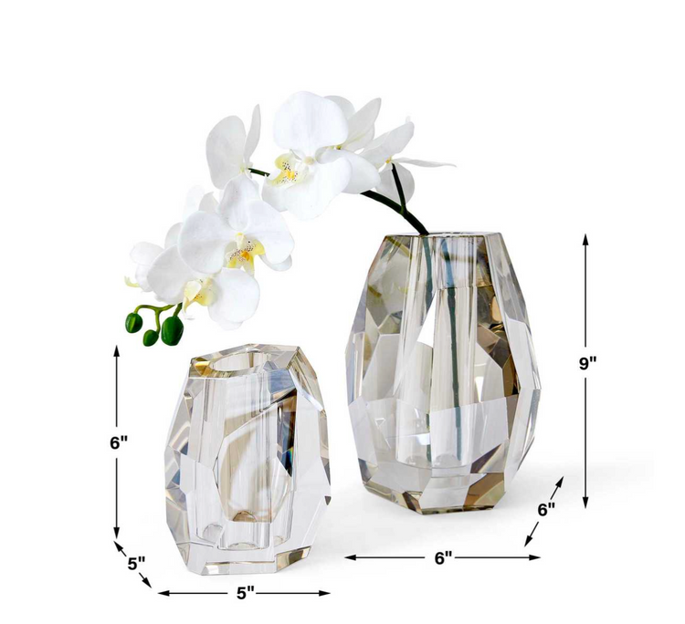 Large Champagne Prism Vase