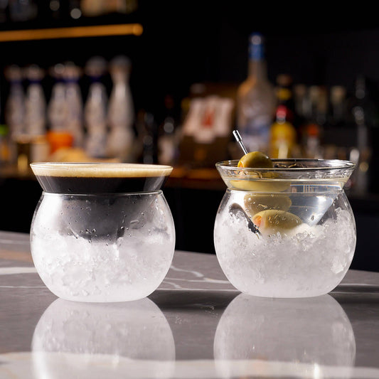 Stemless Martini Glasses with Chiller 7oz (Set of 4) (1pc)