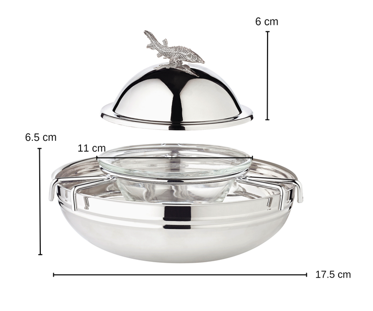 Caviar Bowl W/ Sturgeon Fish Lid