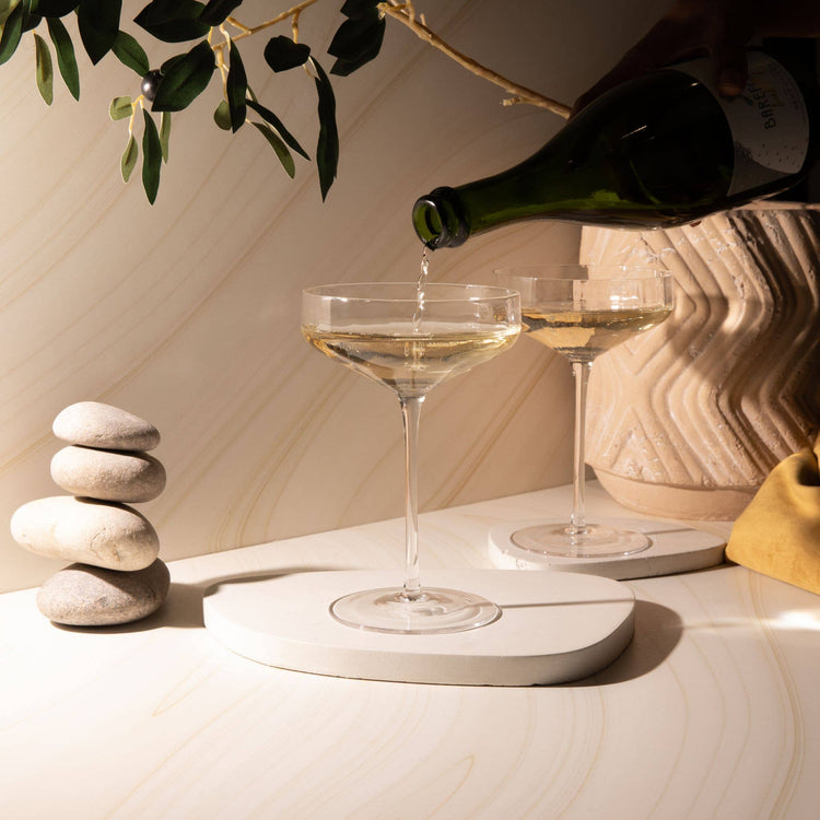 Angled Coupe Cocktail Glasses, Set of 4