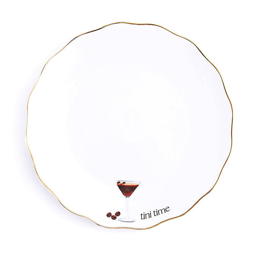 Set of Four Espresso Martini Cocktail Appetizer Plate