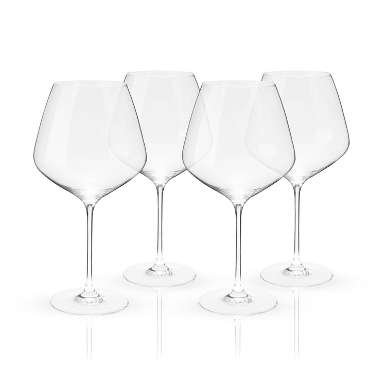 Reserve Inez European Crystal Burgundy Glasses - Set of 4
