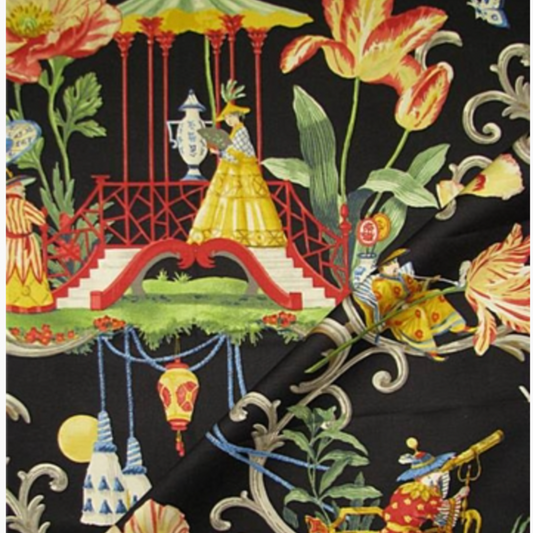 25" x 25" Chinoiserie Garden