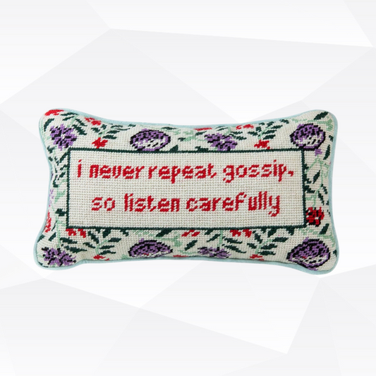 Gossip Needlepoint Pillow