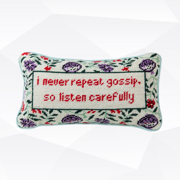 Gossip Needlepoint Pillow