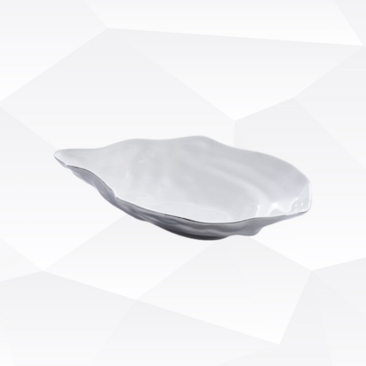 Medium White/Silver Oyster Bowl